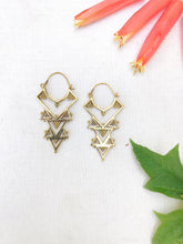Load image into Gallery viewer, River Goddess Brass Earrings