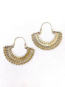 Vintage Desert Brass Hoop Earrings