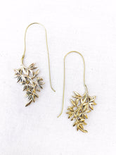 Load image into Gallery viewer, Hanging Leaves Brass Earrings