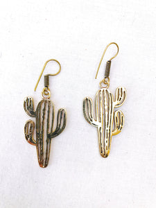 Cactus Dreams Brass Earrings