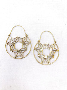 Sacred Geometry Brass Hoop Earrings